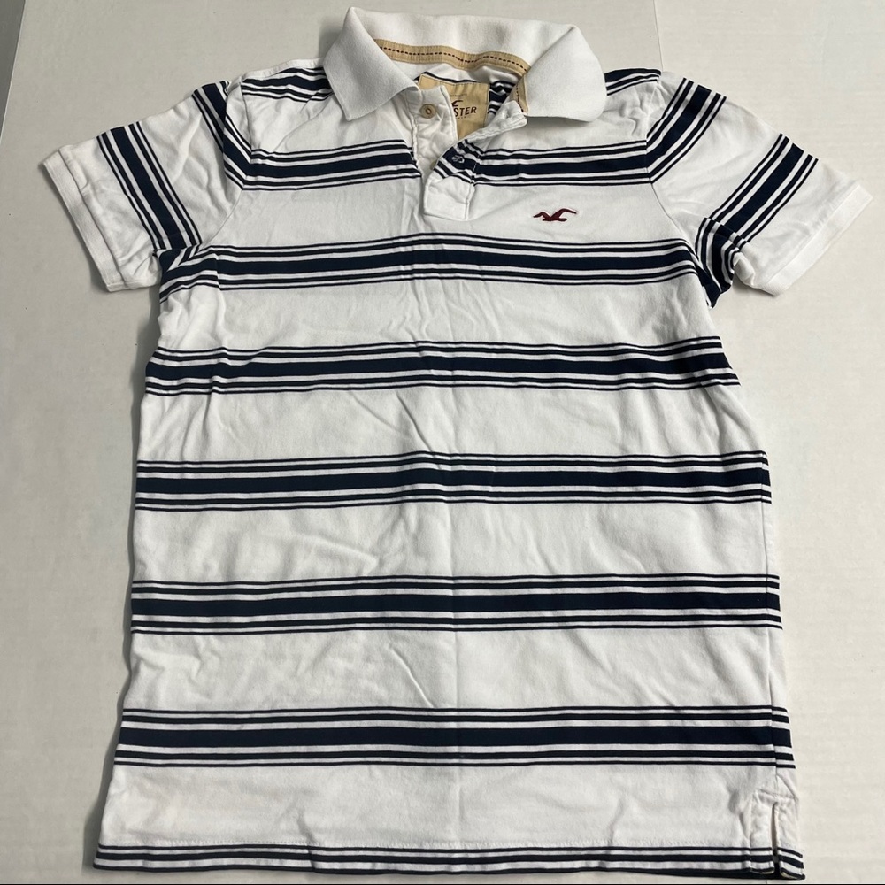 Hollister xl men polo shirt top white shirt sleeve